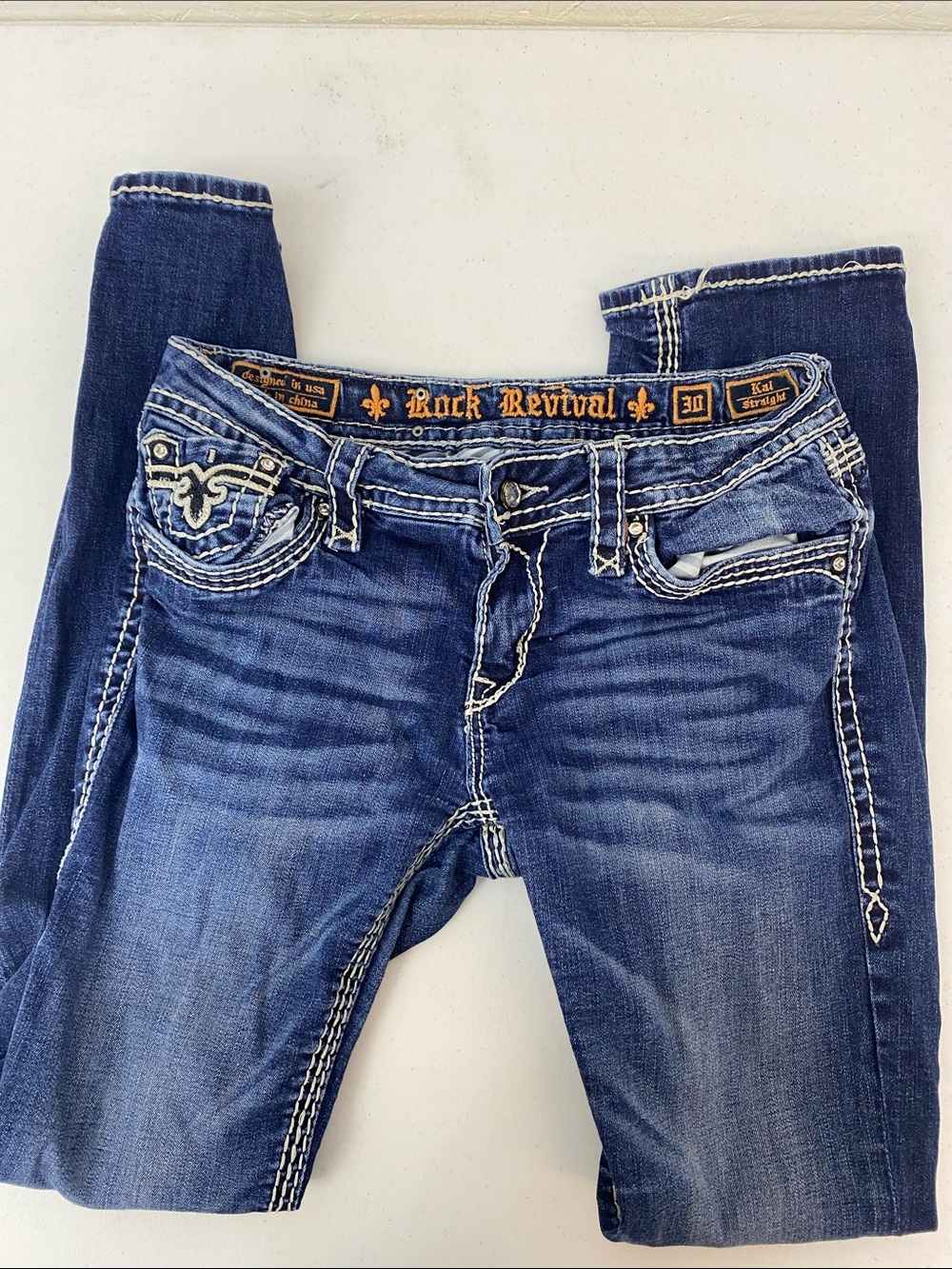 Rock Revival Women’s Dark Blue Stretch Jeans - Size 30